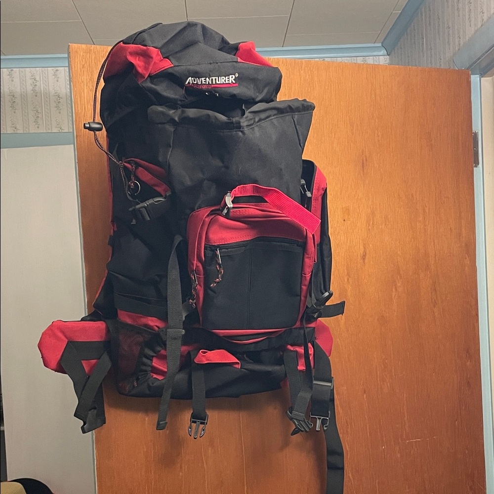 Black and Red Hiking Backpack